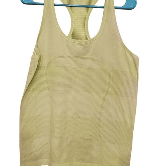 LULULEMON ATHLETICA Run Swiftly Tech Razorback Tank 'Lime Green' Size 12 - Picture 2 of 3
